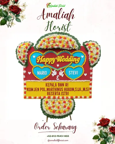 Karangan Papan Bunga Pernikahan di Cenggini